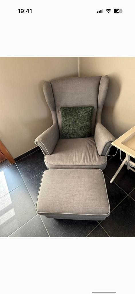 Eenzit met poef, Huis en Inrichting, Fauteuils, Ophalen, Gebruikt