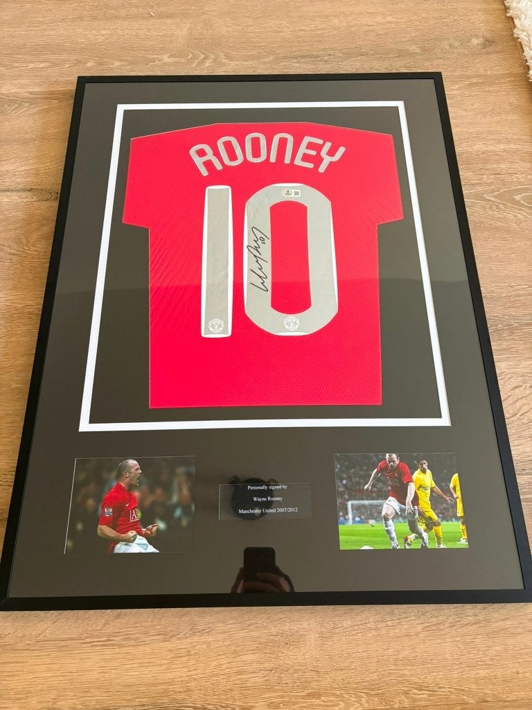 Ingelijst gesigneerd Wayne Rooney Manchester United shirt, Verzamelen, Sportartikelen en Voetbal, Ophalen of Verzenden, Shirt
