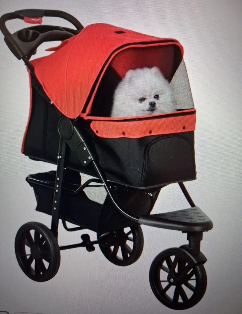 Hondenbuggy nieuw rood zwart, Ophalen, Nieuw