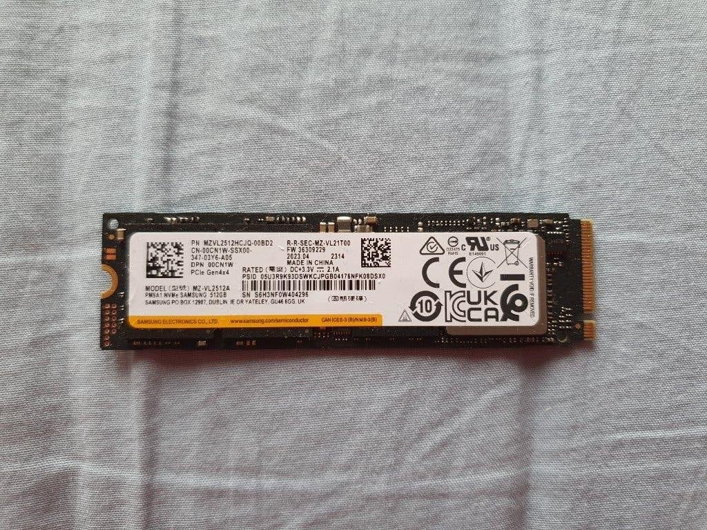 512 Gb SSD Samsung PM9A1 NVMe M.2 Type 2280 Gen 4x4, Intern, Gebruikt, SSD, Ophalen of Verzenden