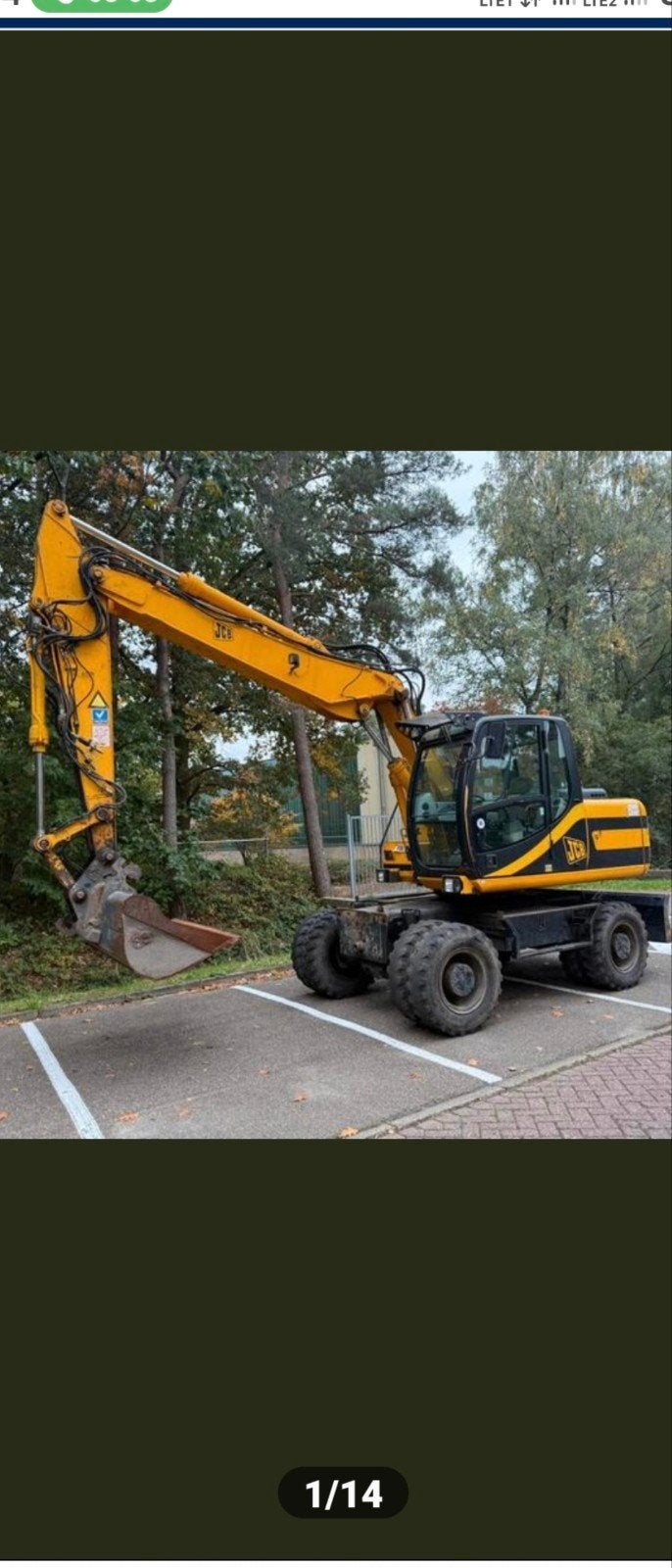 Bandenkraan 14ton JCB JS 145w bj 2006, Enlèvement, Grue
