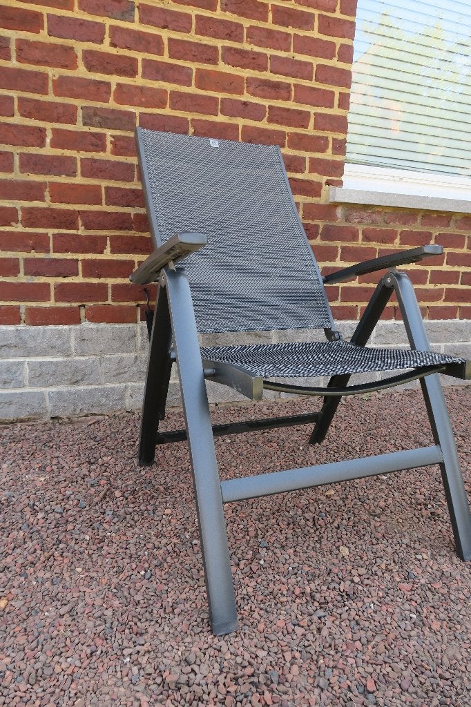 Chaise de jardin ajustable avec coussin, Enlèvement, Comme neuf, Synthétique, Pliant
