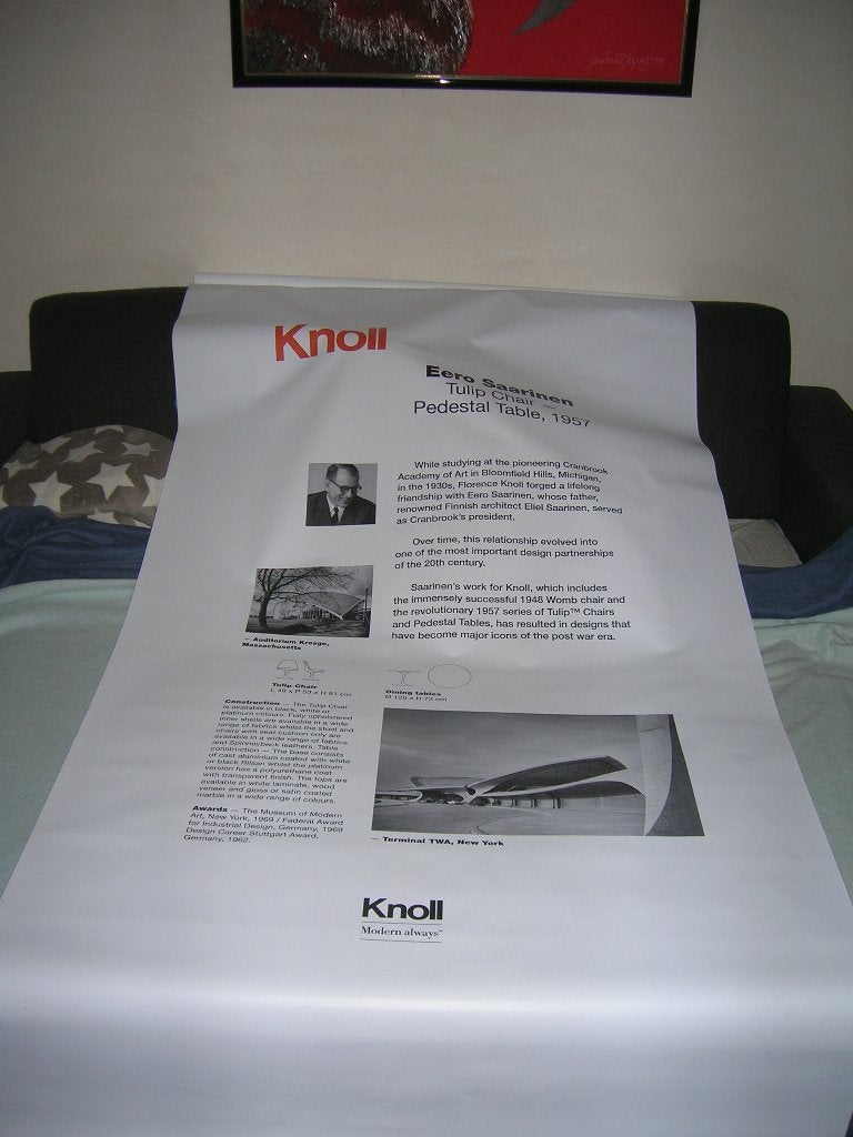 KNOLL reclame doek (paneel), Ophalen, Nieuw, Reclamebord