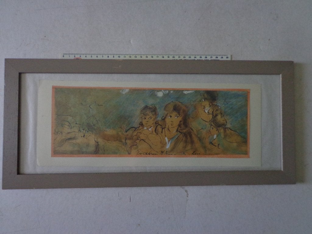 vlotte aquarel van Eric Boone uit september 2000, Antiek en Kunst, Ophalen of Verzenden, Tekening, Aquarel, Achter glas