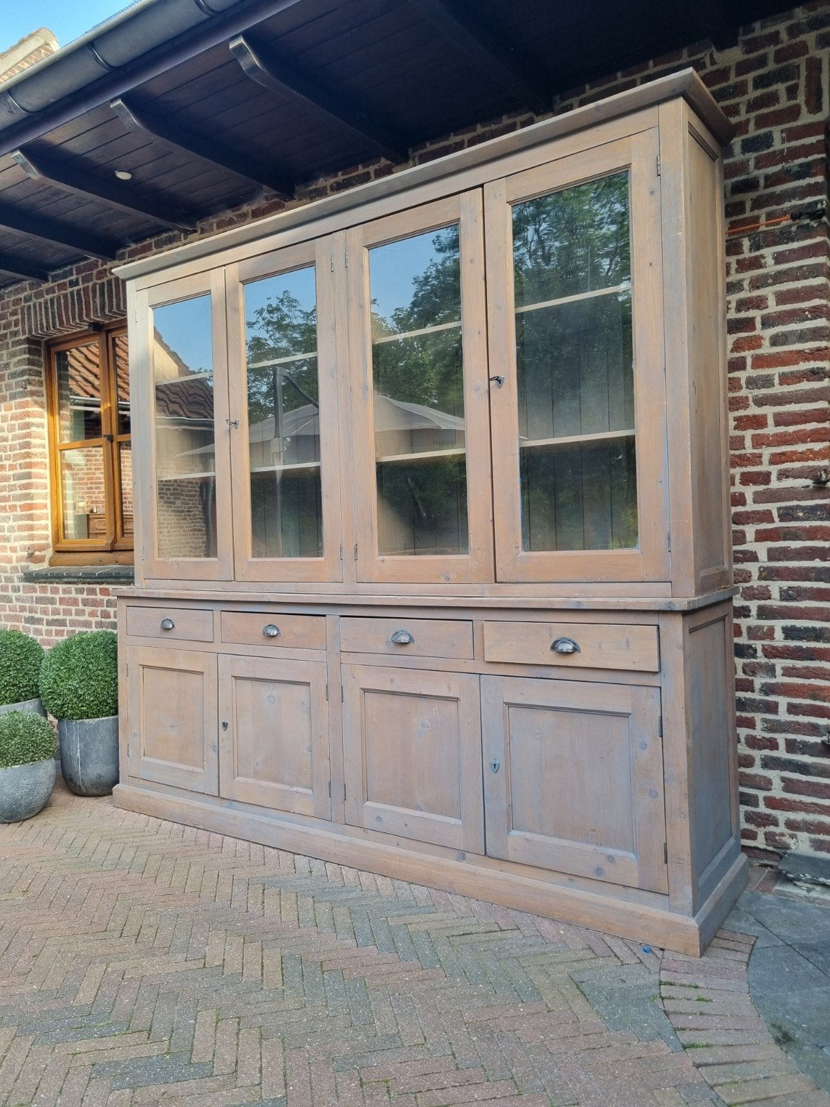 Buffet/vitrine en bois massif LIVRAISON GRATUITE, Avec tablette(s), 25 à 50 cm, 200 cm ou plus, .