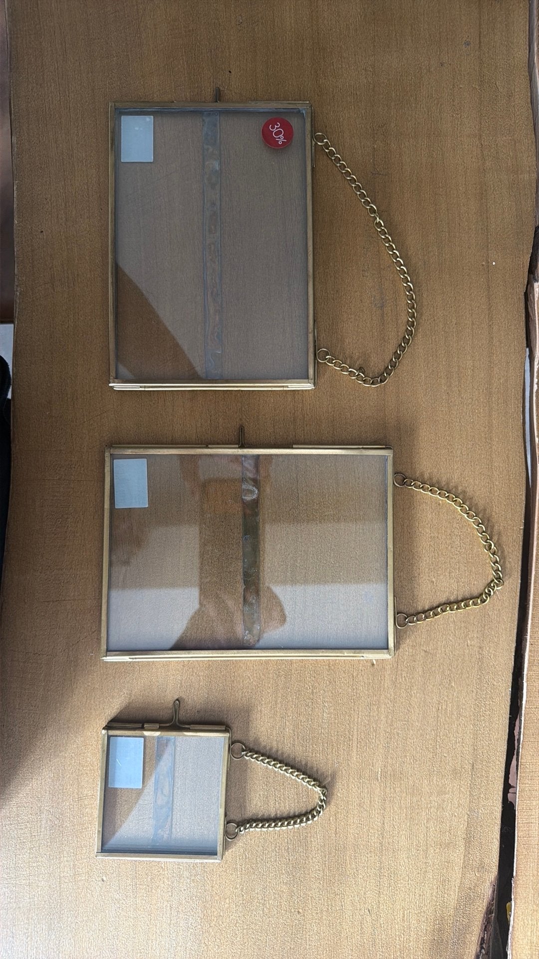 3 fotolijsten met ketting Sissy Boy, Nieuw, Standaard fotolijst, Ophalen of Verzenden, Goud