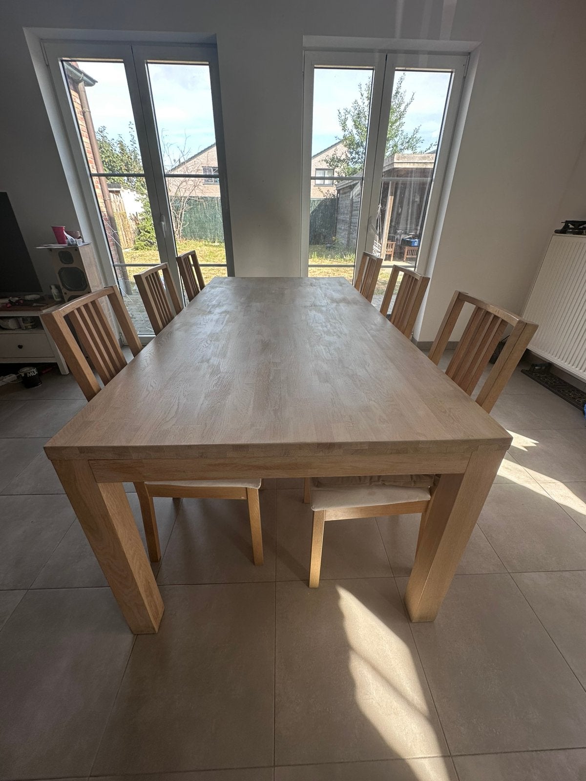 Eiken Tafel met 6 stoelen, Ophalen, Zo goed als nieuw
