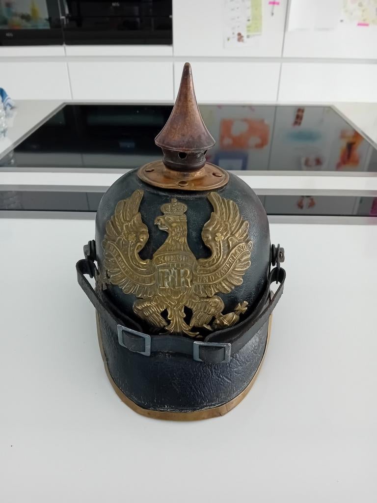 Ww1 pinhelm pickelhaube Duitsland, Verzamelen, Ophalen of Verzenden