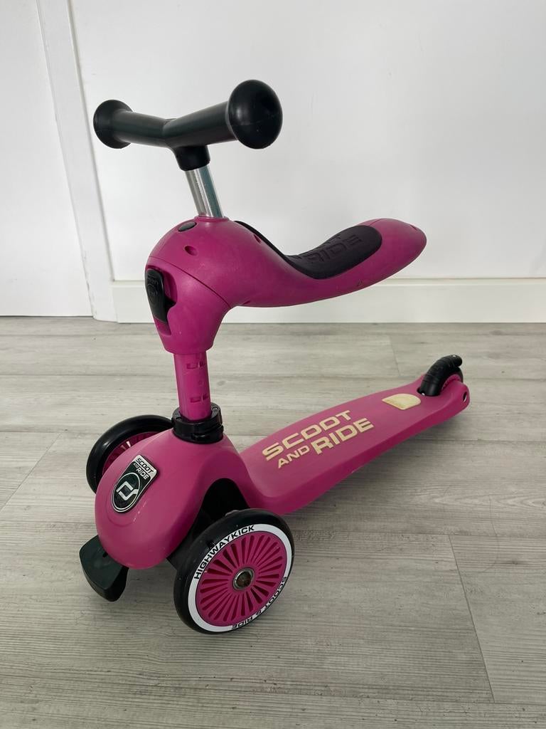 Fuchsia step en loopfiets Highwaykick Scoot and Ride, Ophalen, Gebruikt, Loopfiets