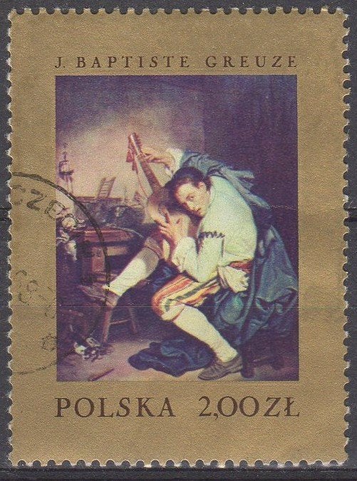Polen - De gitaarspeler - 1967, Ophalen of Verzenden, Polen, Gestempeld