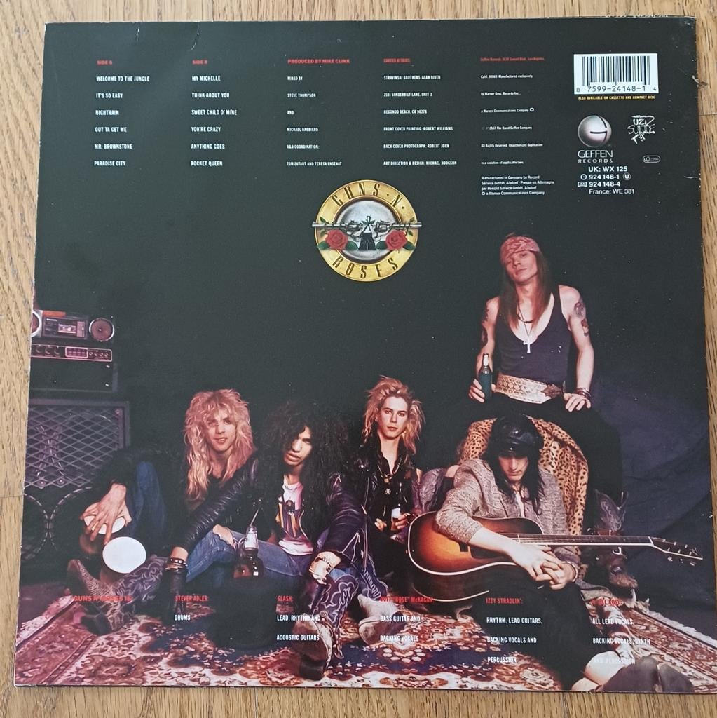 Vinyl LP Guns N Roses Appetite for destruction.  Ed  1987, Enlèvement ou Envoi