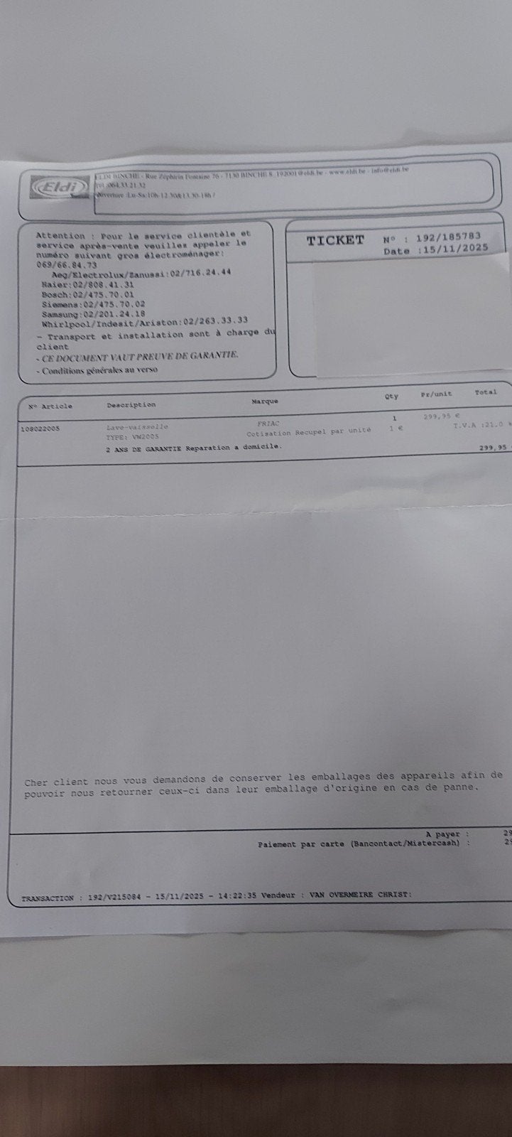 à vendre nouveau lave vaisselle, Electroménager, Neuf, Programme éco, Enlèvement, À Poser