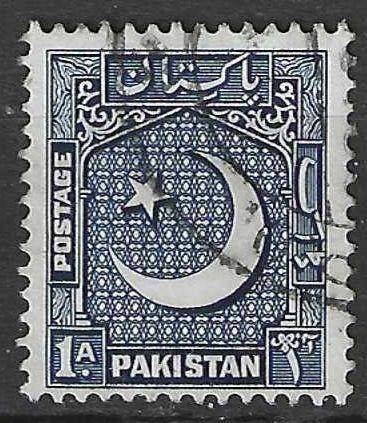 Pakistan 1950 - Yvert 47 - Armoiries en croissant - 1 a (ST), Envoi, Affranchi