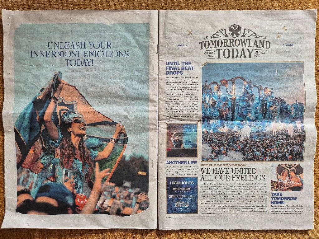 Tomorrowland krant, Enlèvement, Utilisé, Livre, Revue ou Article