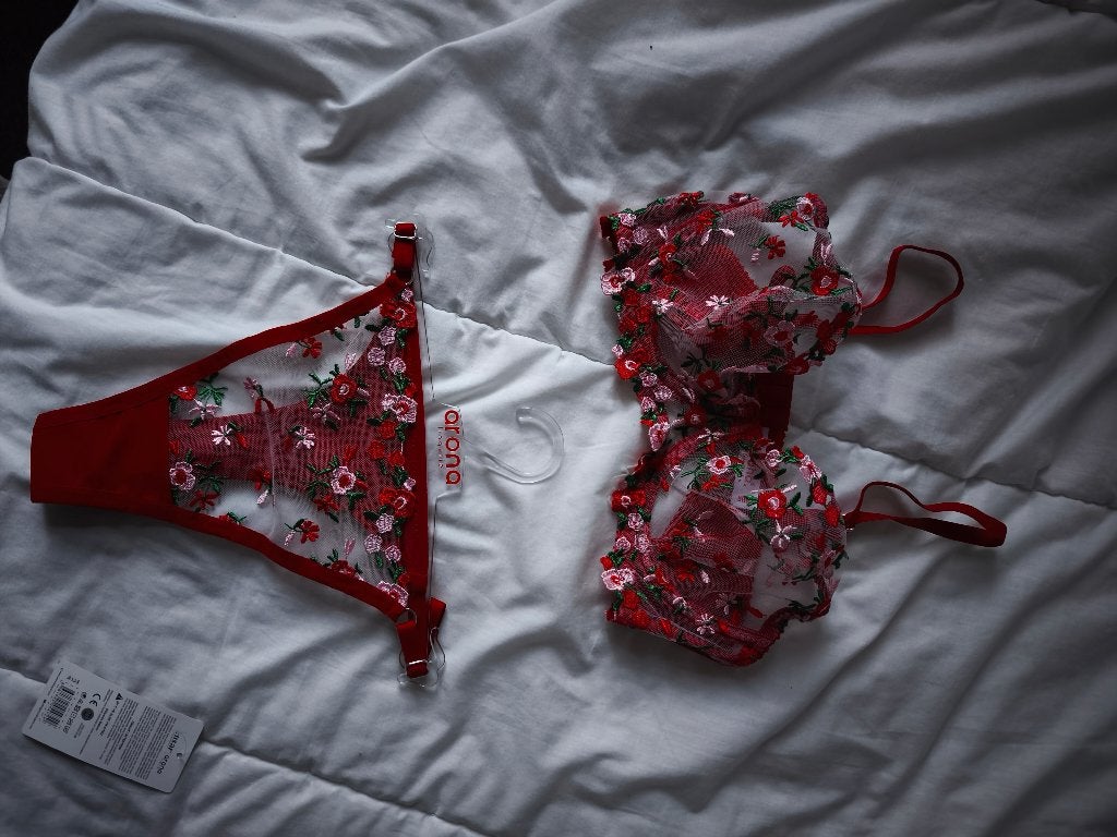 Lingerie ensemble, Kleding | Dames, Sans marque, Ophalen of Verzenden, Rood, Setje