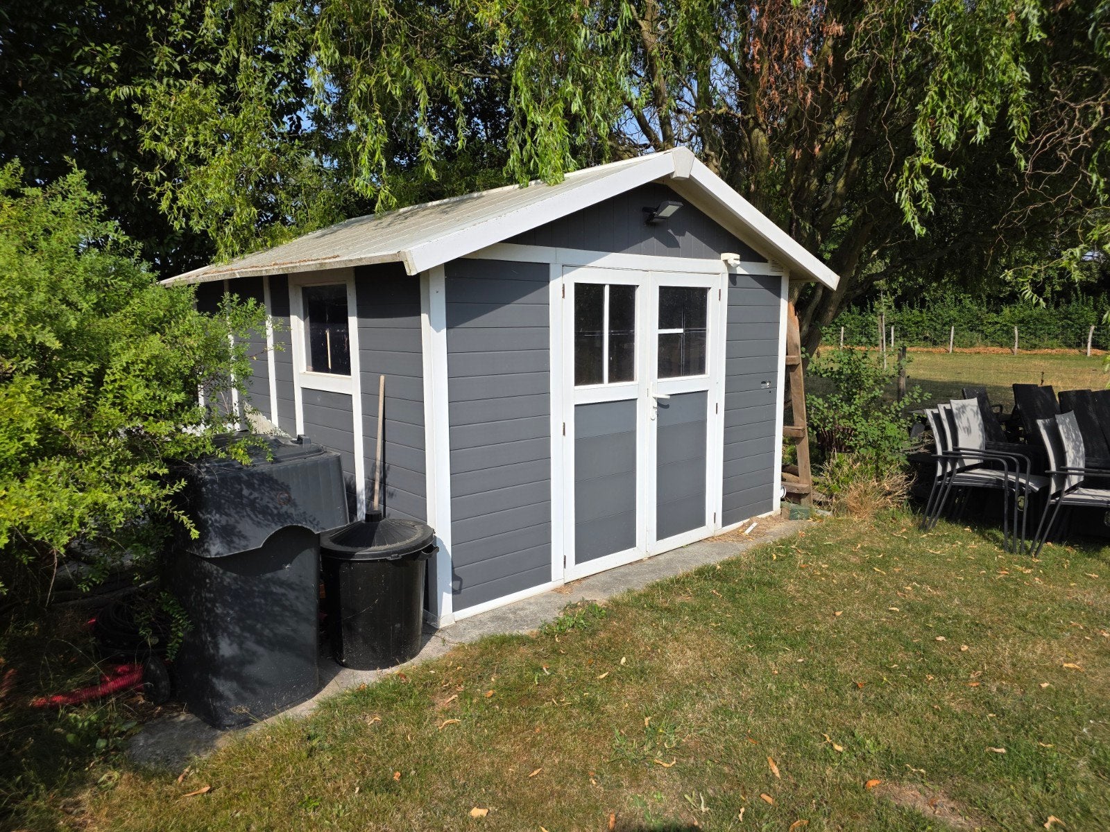 Tuinhuis uit kunststof 3x3,5x2,5m, Ophalen, Kunststof, Tuinhuis, 2 ramen