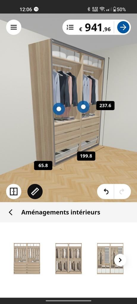 Armoire PAX Ikea porte coulissante, une miroire, Ophalen
