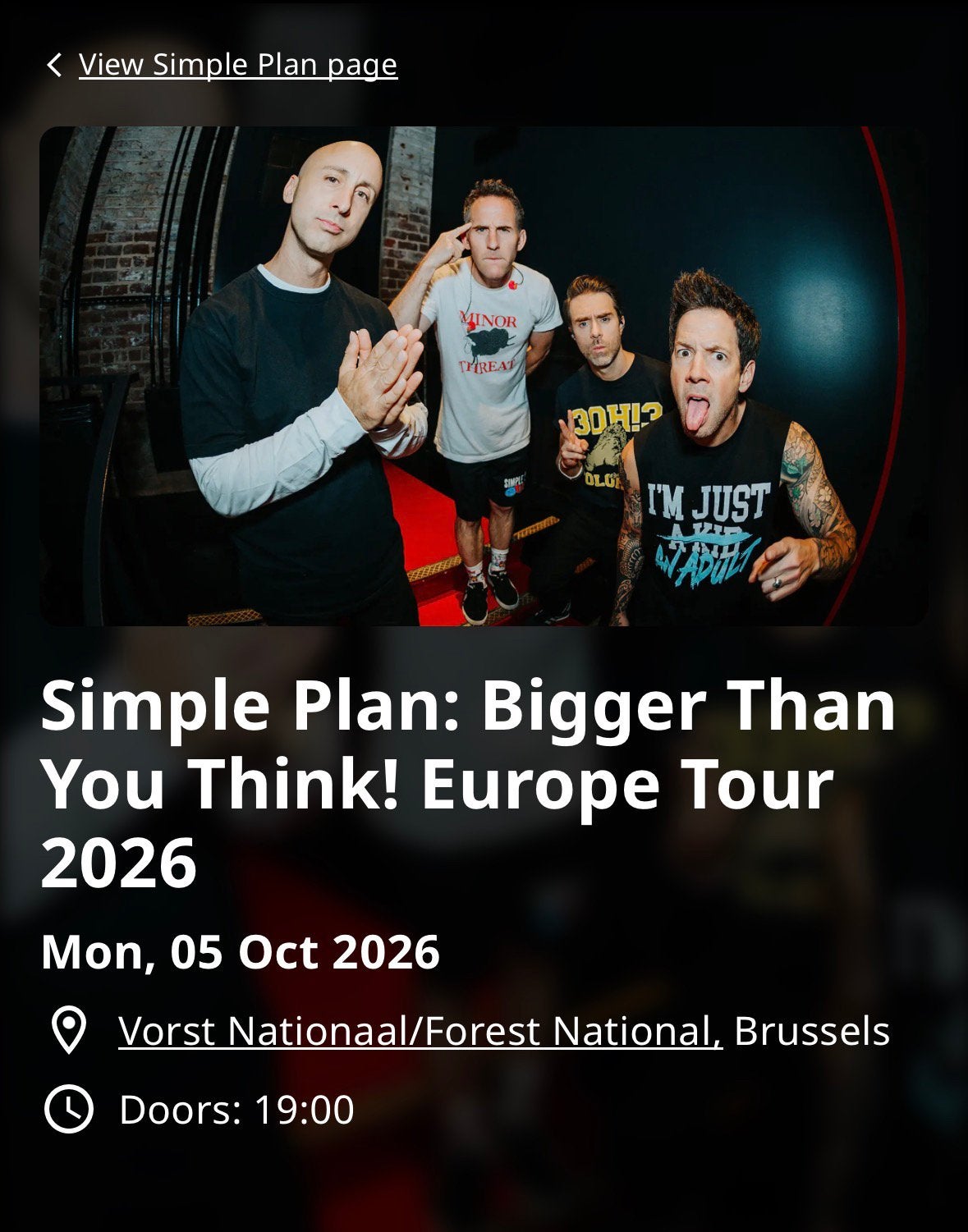 Simple plan, Tickets & Billets
