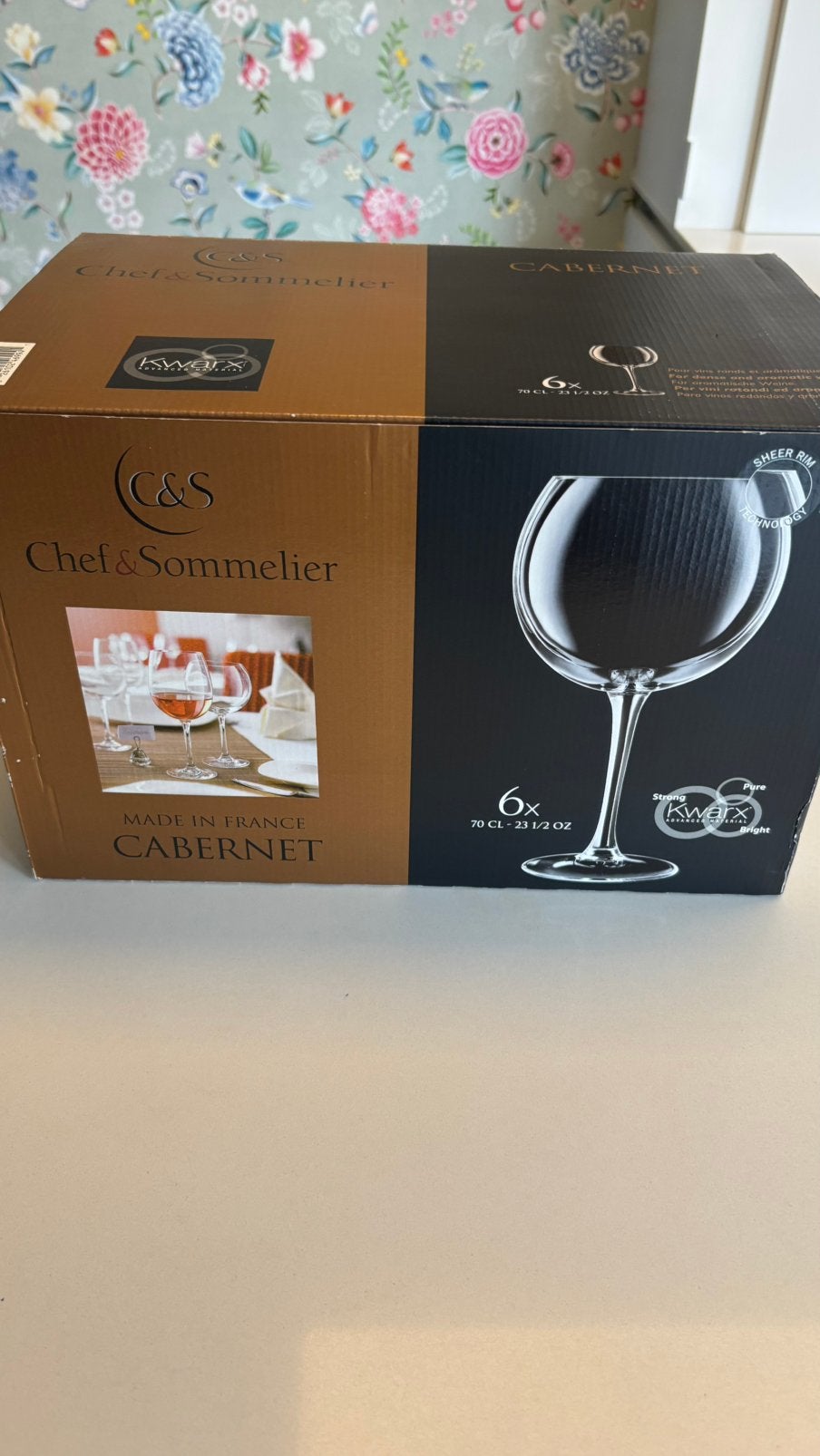 6 glazen Chef & Sommelier 70 cl Cabernet, Enlèvement, Comme neuf