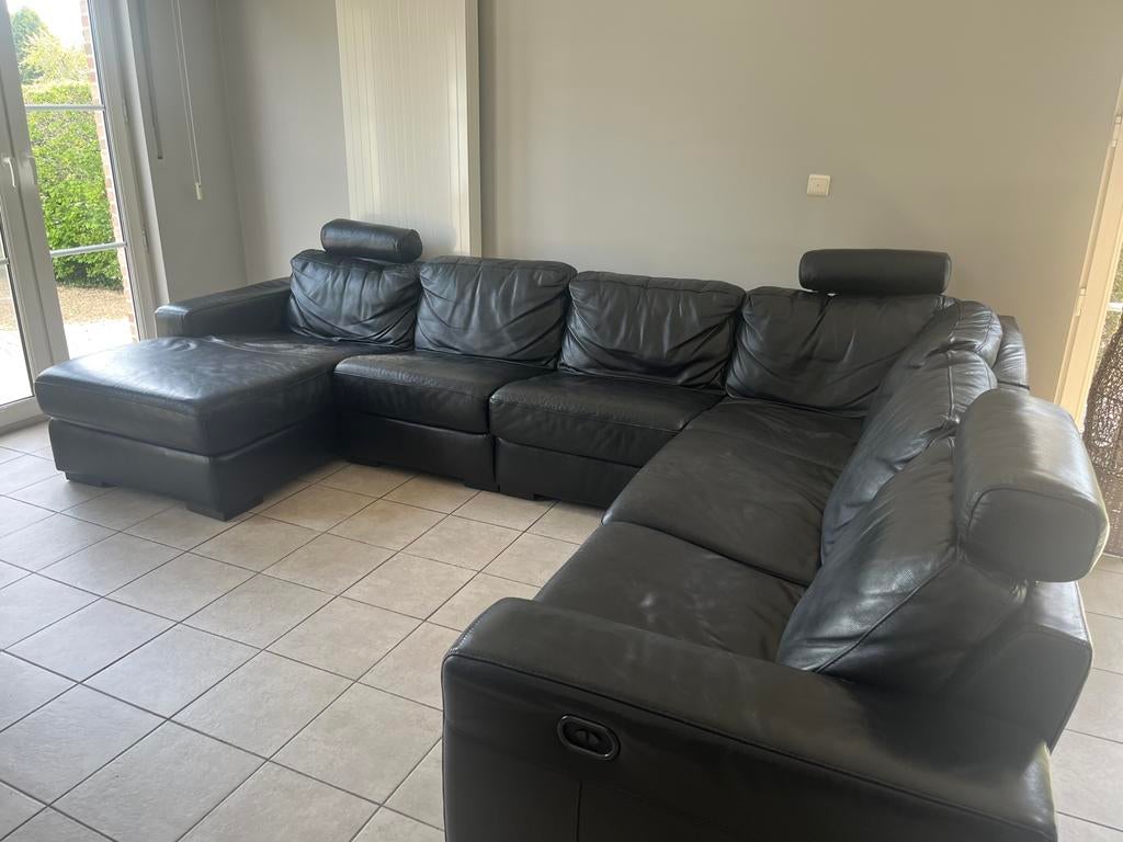 Gratis lederen salon, Huis en Inrichting, Ophalen, Gebruikt, Leer