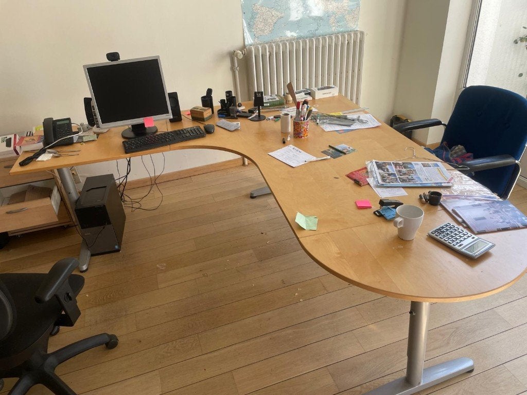 Bureau, Maison & Meubles, Utilisé, Bois, Naturel, Enlèvement