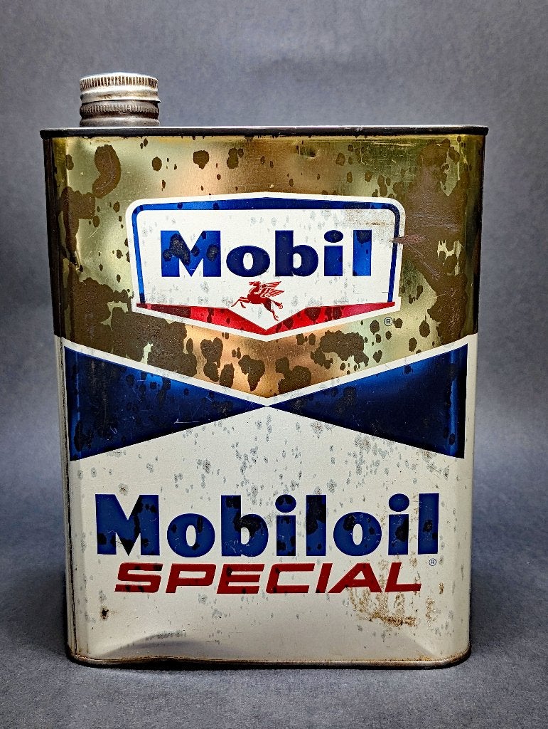 „Mobiloil Special” oliekan uit de jaren 60, Verzamelen, Verzenden, Gebruikt, Overige, Overige merken