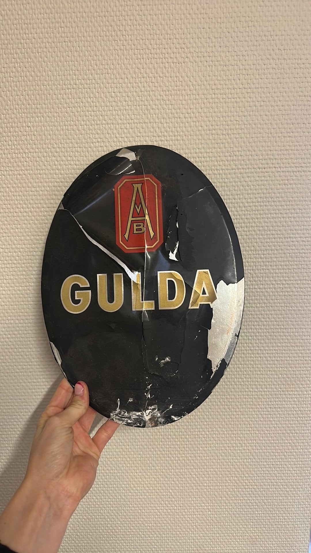 Gulda reclamebord, Verzamelen, Ophalen of Verzenden, Zo goed als nieuw, Reclamebord