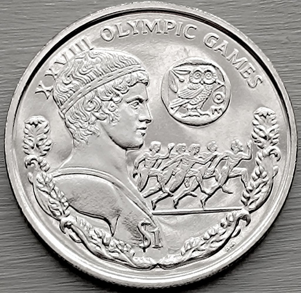 munt Britse Maagdeneilanden 1 dollar 2003 UNC Athene 2004, Timbres & Monnaies, Monnaies | Amérique, Enlèvement ou Envoi