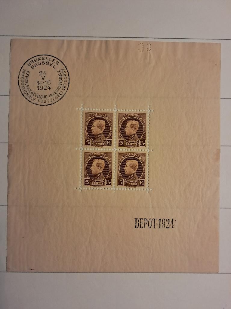 België Blok 1 Koning Albert I eerste blok, Postzegels en Munten, Met stempel, Koninklijk huis, Frankeerzegel, Ophalen of Verzenden