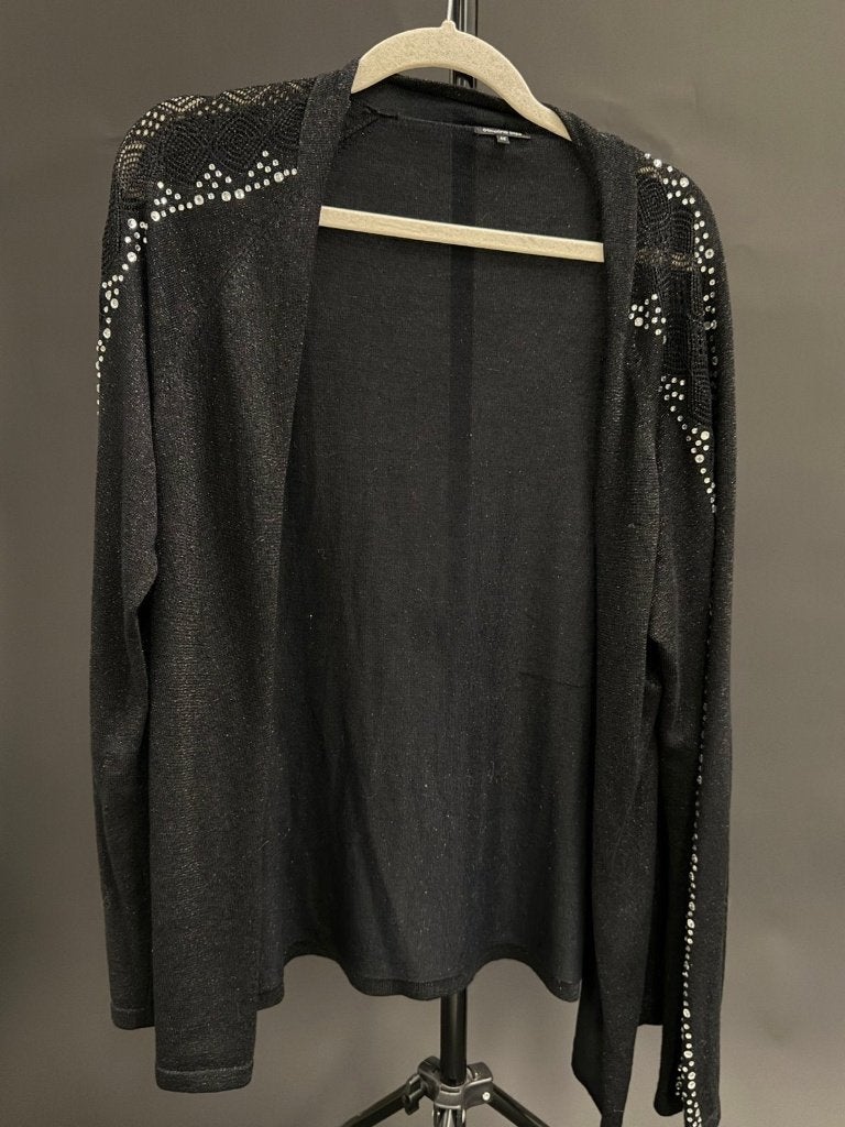 Caroline Biss Zwart Vest met Strass en Open Werk Mouwen, Caroline Biss, Ophalen of Verzenden, Maat 46/48 (XL) of groter, Zwart