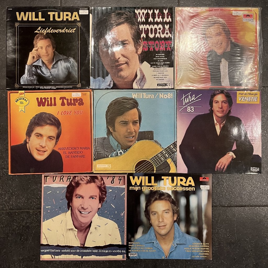 LOT 1 - 8 LP'S WILL TURA, LP, Gebruikt, Ophalen of Verzenden, Levenslied of Smartlap
