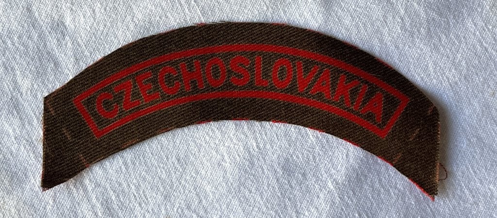 czechoslovakia shoulder title WW2 british made, Enlèvement ou Envoi, Armée de terre, Emblème ou Badge