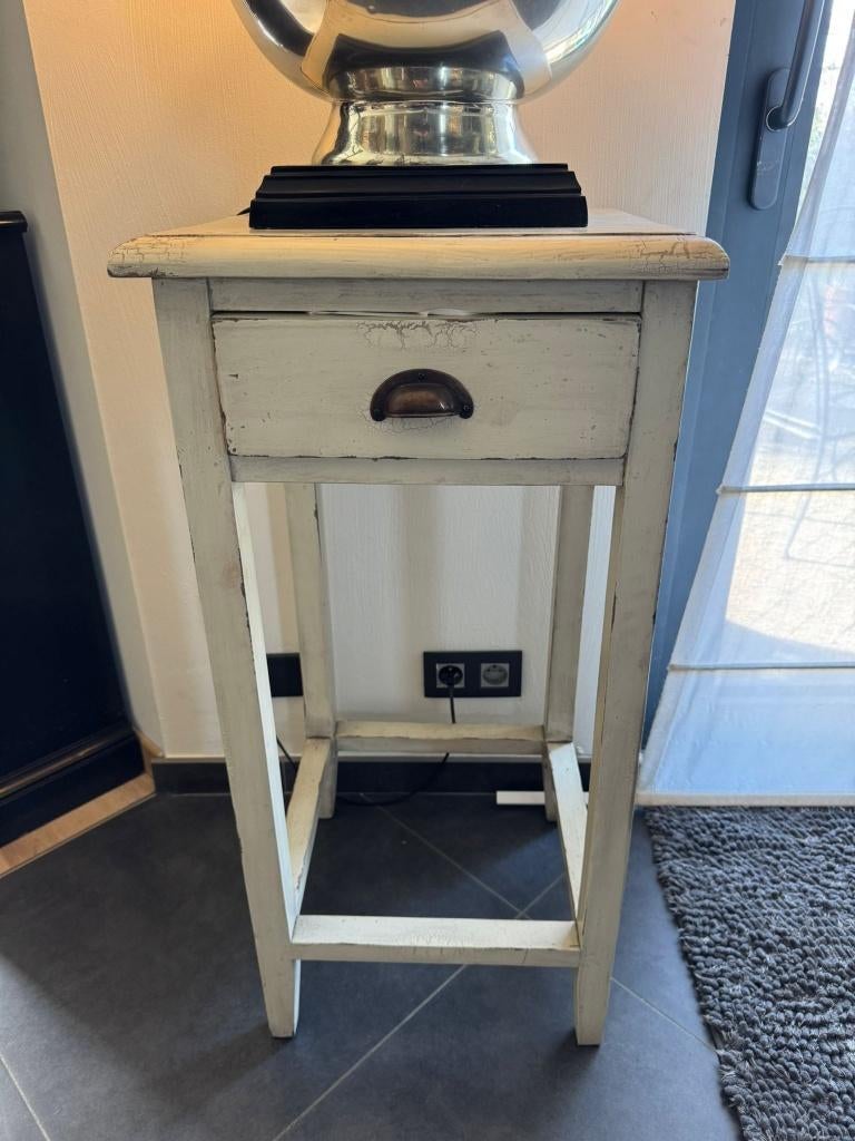 NIEUWE Bijzettafel teak Flamant sidetable zuil wandtafel, Huis en Inrichting, Woonaccessoires | Overige, Ophalen, Nieuw, Hout