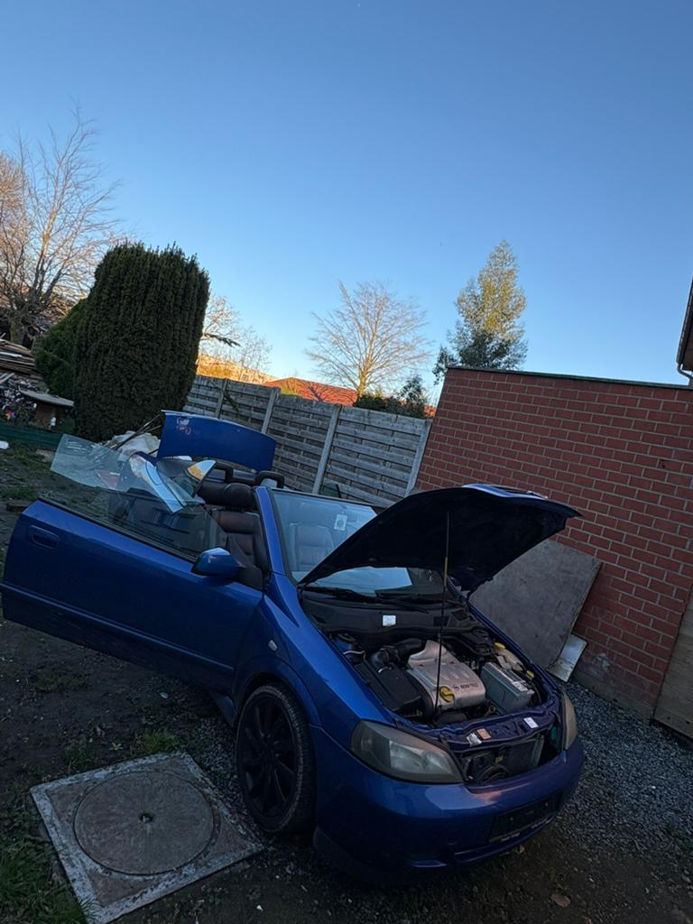 Opel Astra G cabrio blauw, Auto's, Opel, 4 zetels, Zwart, 4 cilinders, Cabriolet
