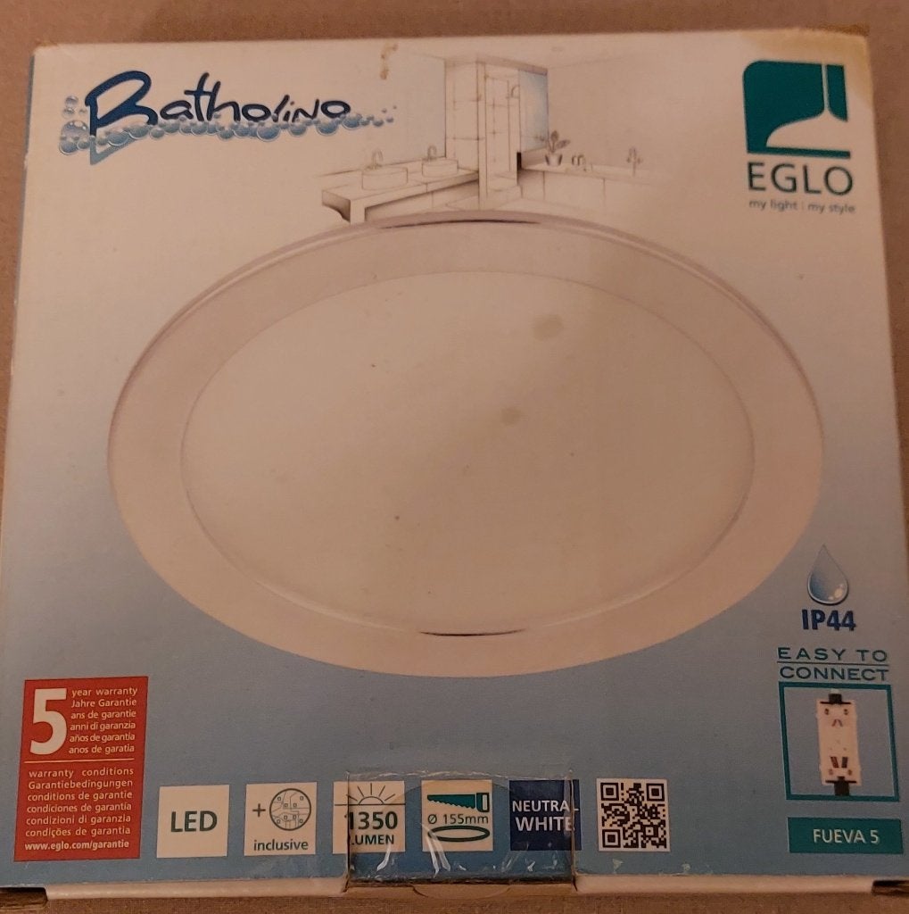 Spot LED encastrable EGLO  - Neuf - IP44 (Salle de bain), Maison & Meubles, Neuf, Compatible montage au plafond, Eglo, Spot de salle de bain