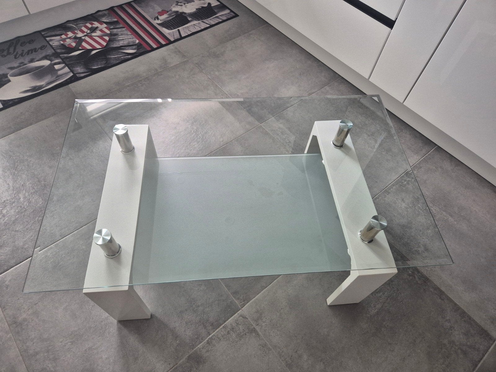 table basse en bonne état, 100 à 150 cm, Verre, Enlèvement, 50 à 100 cm