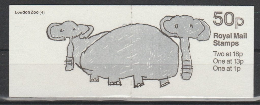 Livret GB 1988 SG FB49 London Zoo -Curiosité des éléphants**, Envoi, Non oblitéré