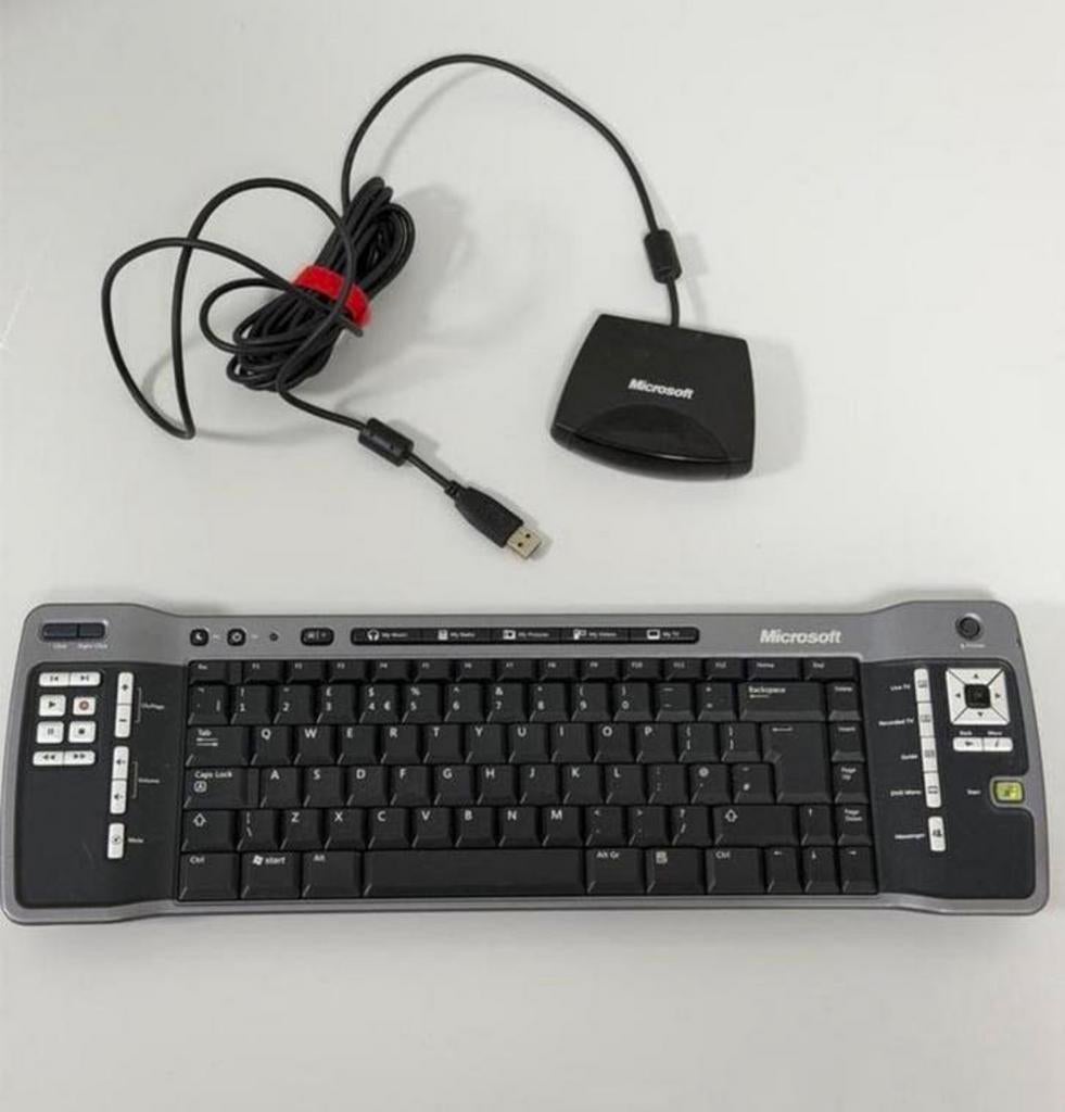 Microsoft Remote Keyboard Clavier sans fil Media Center, Comme neuf, Qwerty, Sans fil, Enlèvement ou Envoi