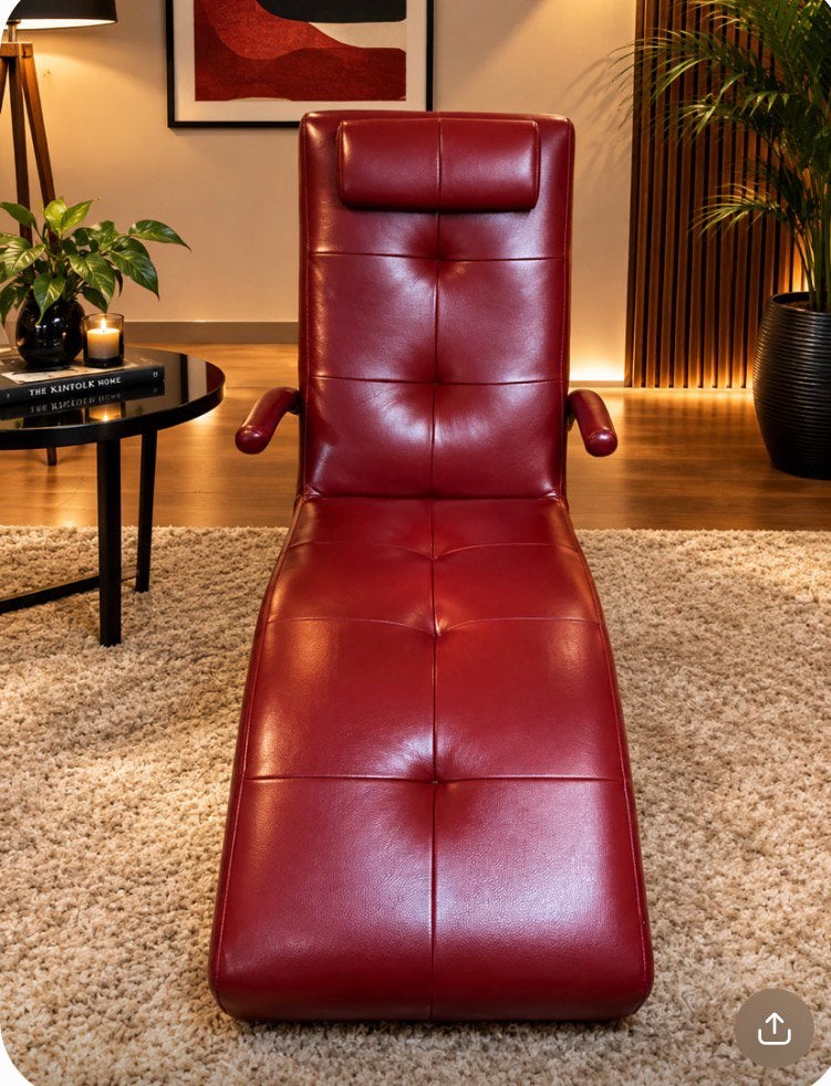 Chaise longue meridienne relevable cuir veritable, Enlèvement, Comme neuf, Cuir