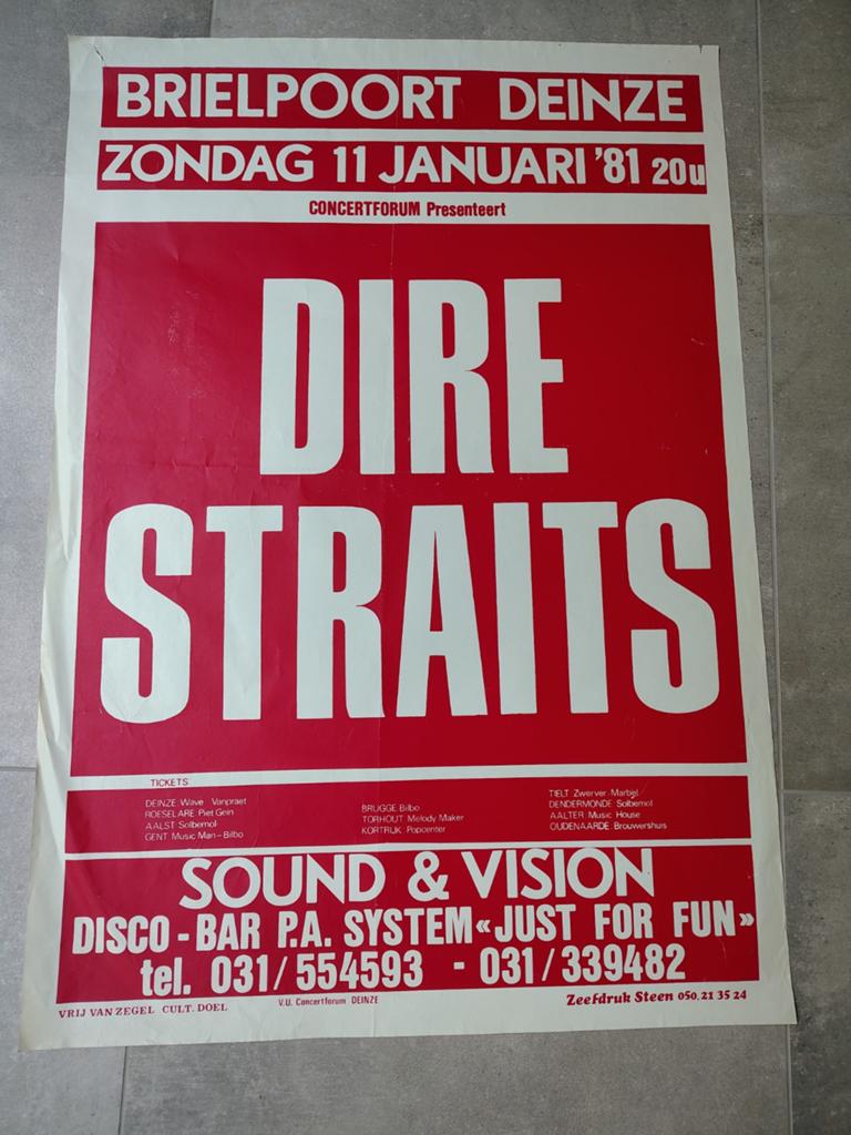 Dire Straits affiche concert Deinze 1981, Ophalen of Verzenden