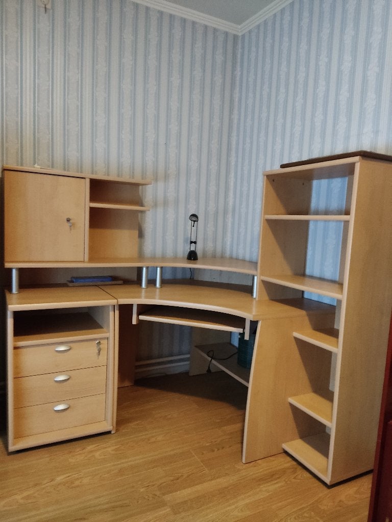 hoekbureau, Huis en Inrichting, Ophalen, Hout, Hoekbureau, Beige