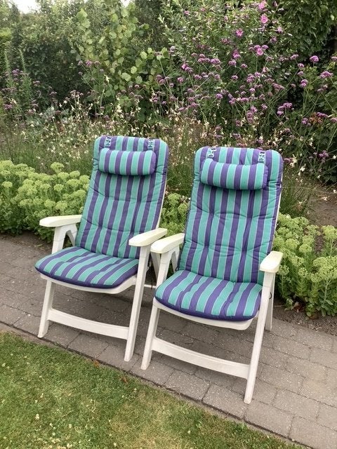 2 HARTMAN relaxzetels met kussen en tablet als nieuw !!!, Ophalen, Zo goed als nieuw