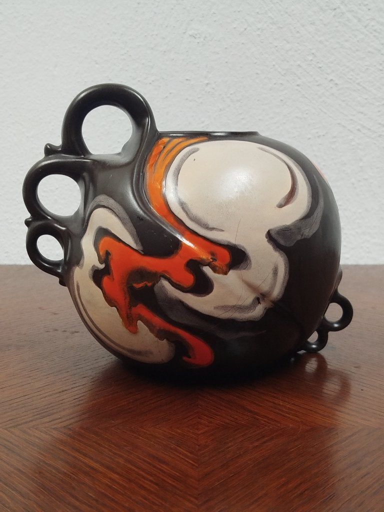 Plateel bolvaas Zenith Gouda 'Sepia' Willem Stuurman, Antiek en Kunst, Ophalen of Verzenden