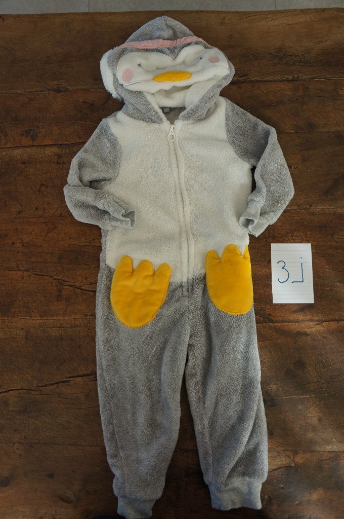 Onesie pinguin 3 jaar, Ophalen of Verzenden, Zo goed als nieuw, 104 of kleiner, Jongen of Meisje