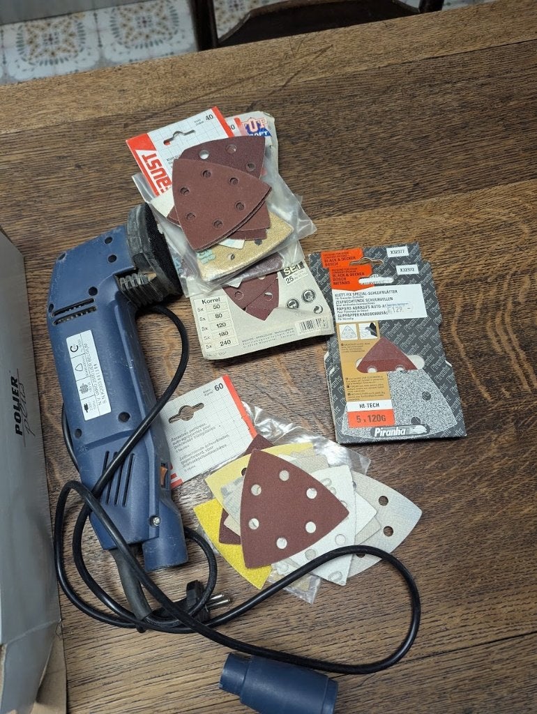 Powerplus Deltaschuurmachine 180W met Set Schuurpapier, Doe-het-zelf en Bouw, Ophalen of Verzenden, Gebruikt, Minder dan 600 watt