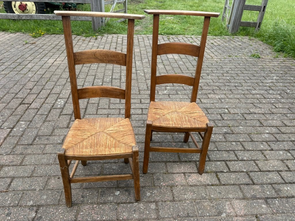 2 kerkstoelen, Antiek, Osier ou Rotin, Enlèvement, Utilisé