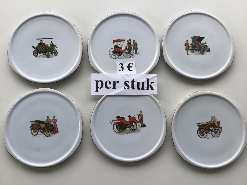 6 antieke porseleinen bordjes aan 3 euro per stuk, Antiek en Kunst, Ophalen of Verzenden