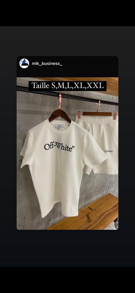 Set gebroken wit S-XXL, Kleding | Heren, Ophalen of Verzenden, Zo goed als nieuw, Wit