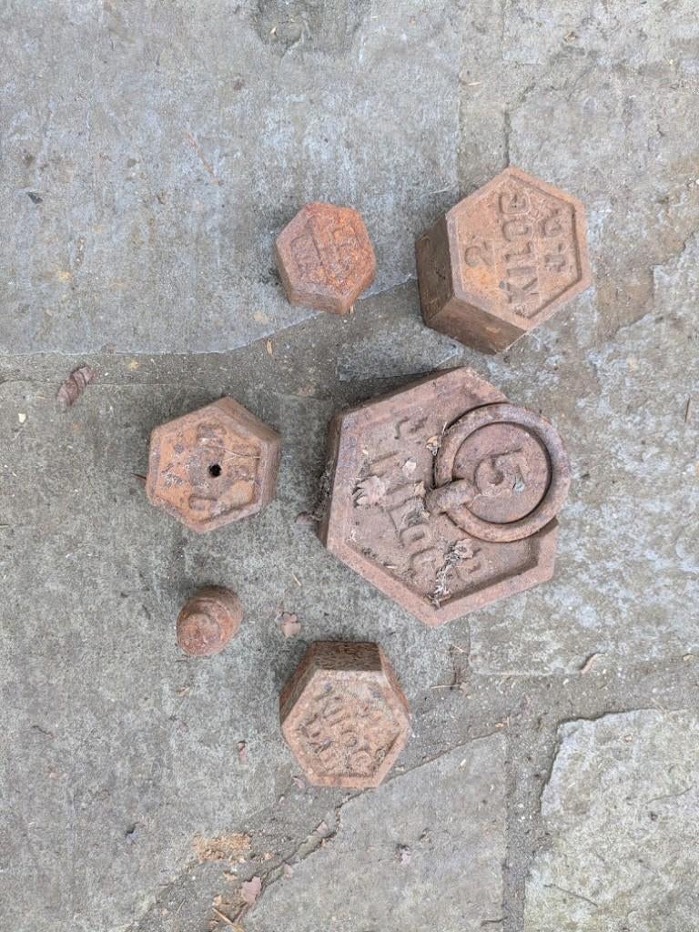 Set oude gewichten, Antiek en Kunst, Antiek | Gereedschap en Instrumenten, Ophalen