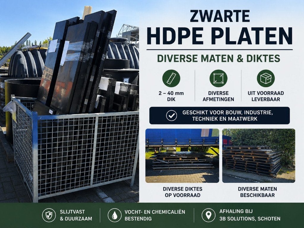 HDPE plaatmateriaal zwart – diktes 2 tot 40 mm, Doe-het-zelf en Bouw, Ophalen, Overige materialen, 20 tot 50 mm, Info@vink.be